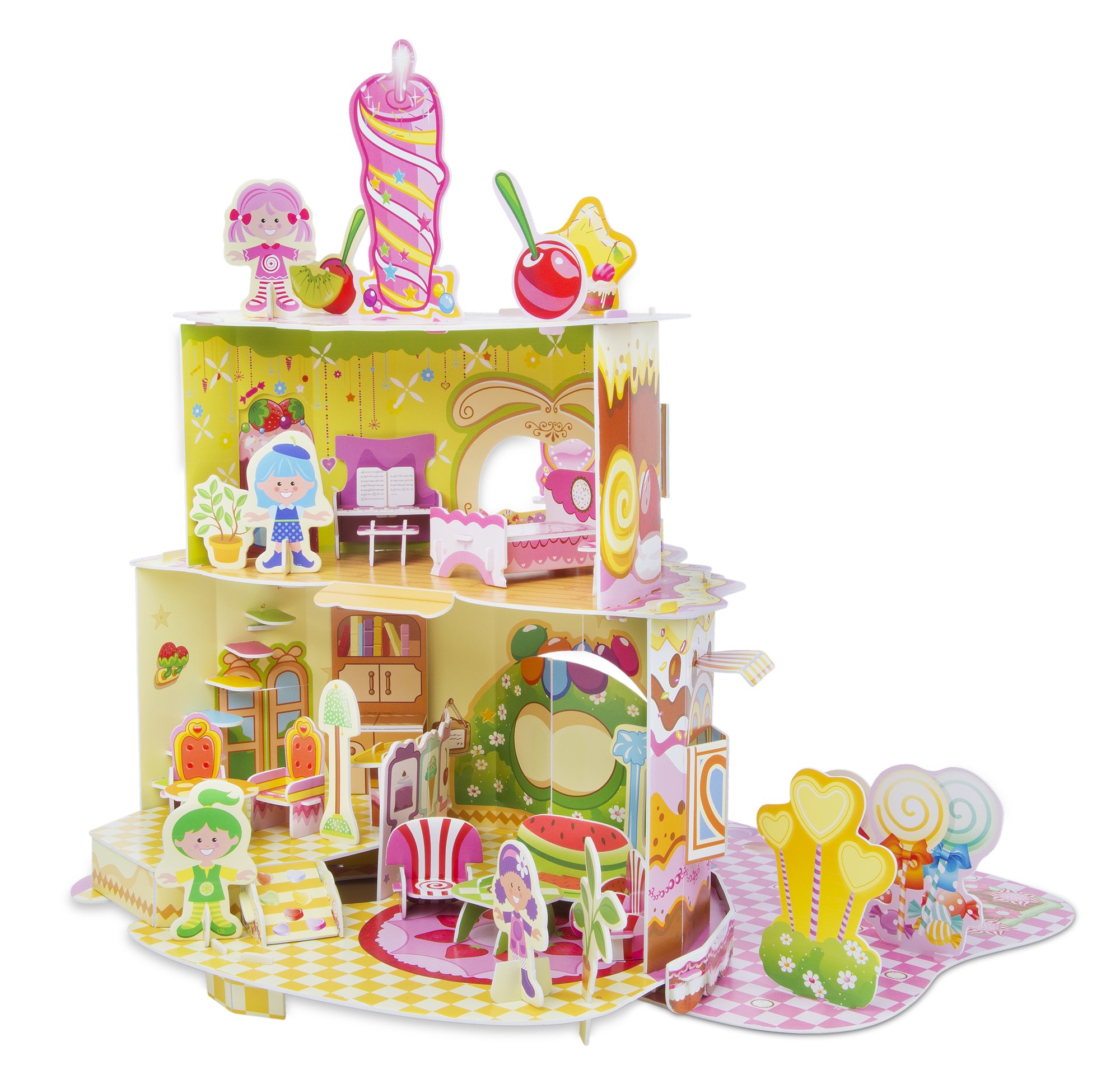 Melissa & Doug Home Sweet Home 3D Puzzle - Wooden House Building Toy for Kids Ages 6+ | Creative Play, STEM Learning & Home Decor