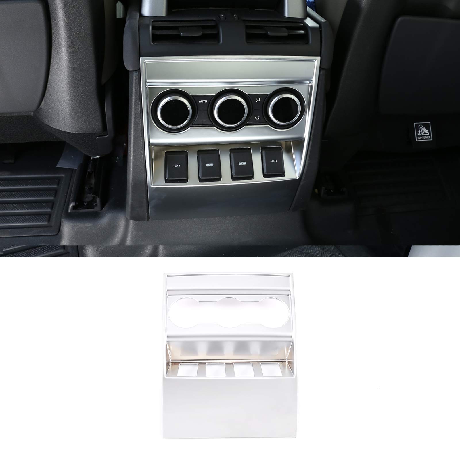 ABS Car Air Vent Trim Cover for Land Rover Defender 90 110 130 (2020-2021) - Silver (2-Pack) | Interior Accessories | Perfect for Upgrading & Protecting Rear AC Vents