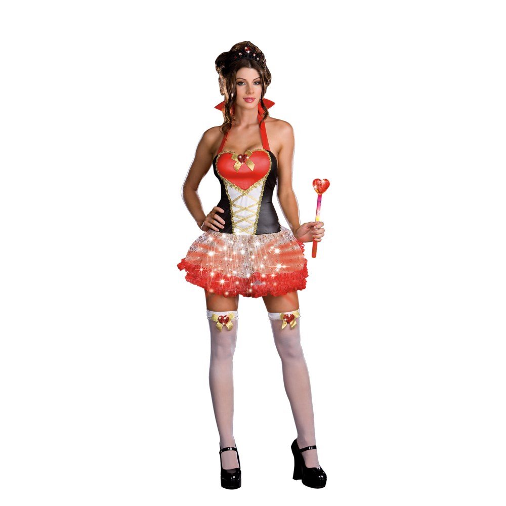 Sexy Queen of Heartbreakers Light-Up Costume for Women - Glow in The Dark Party Outfit for Halloween, Cosplay & Nightclub Events