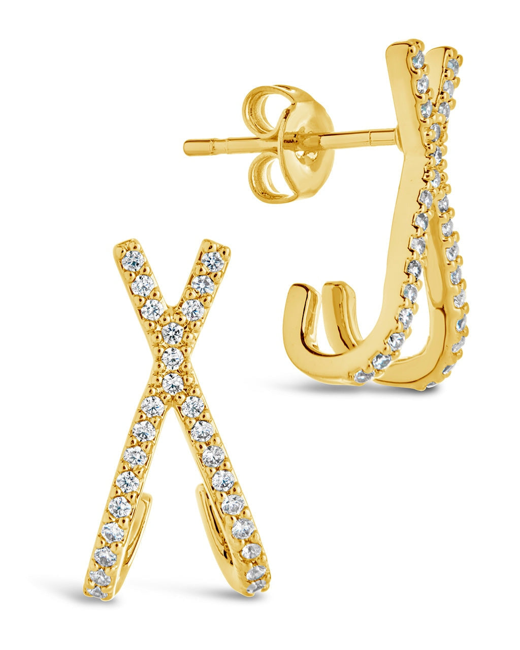 Katie CZ Cross Stud Earrings for Women - Sparkling Cubic Zirconia Religious Jewelry - Perfect for Church, Weddings & Everyday Wear