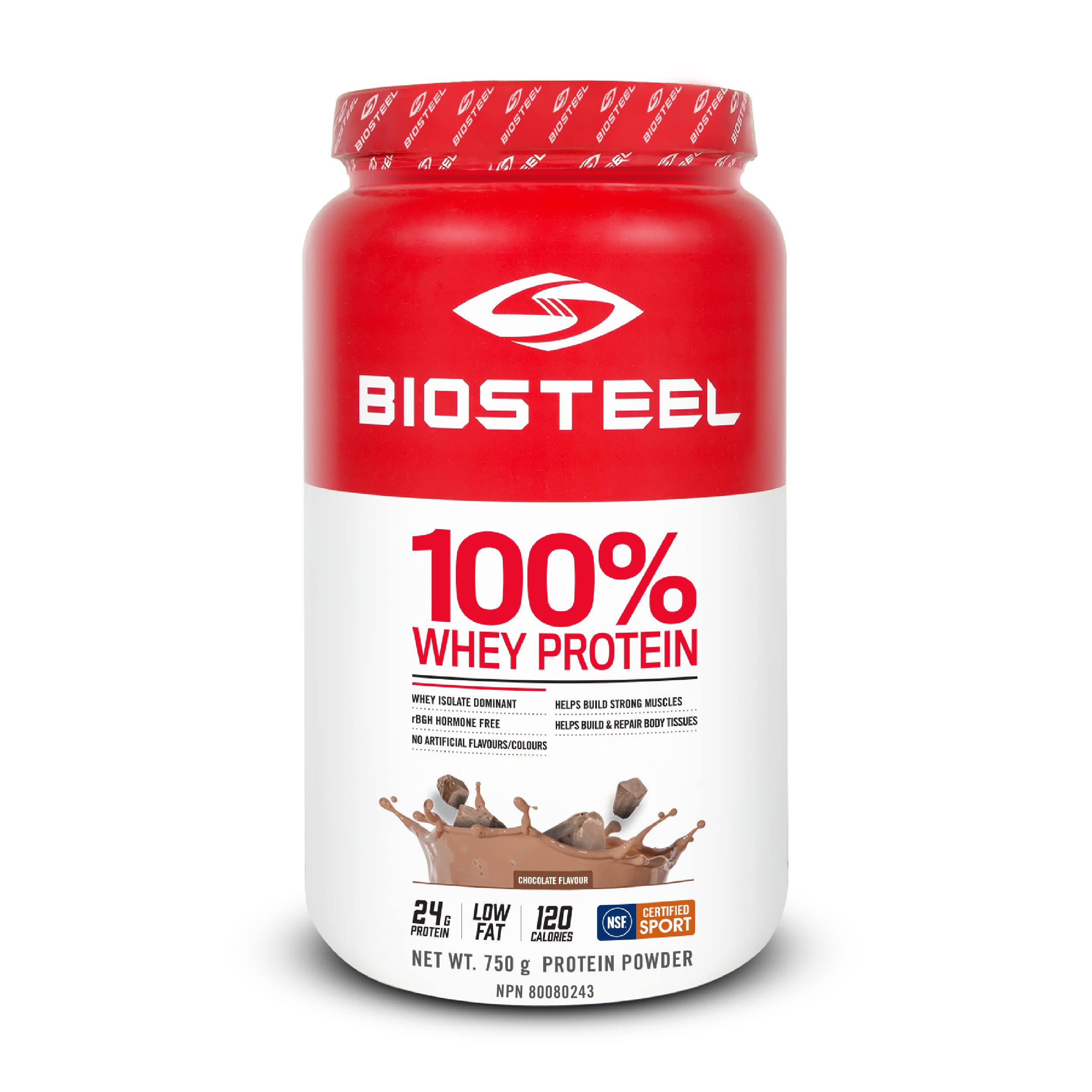 BioSteel Sports Chocolate 100% Whey Protein Powder - rBGH Hormone Free, Non-GMO Post Workout Recovery Formula, 25 Servings - Ideal for Muscle Growth, Weight Loss & Fitness Enthusiasts