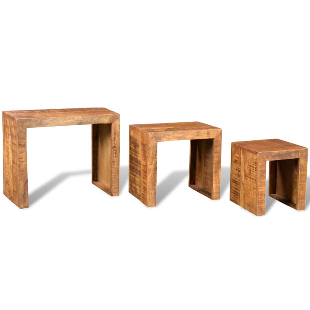 Wakects 3-Piece Nesting Coffee Table Set - Modern Side Tables for Living Room, Office & Small Spaces - Space-Saving Home Decor