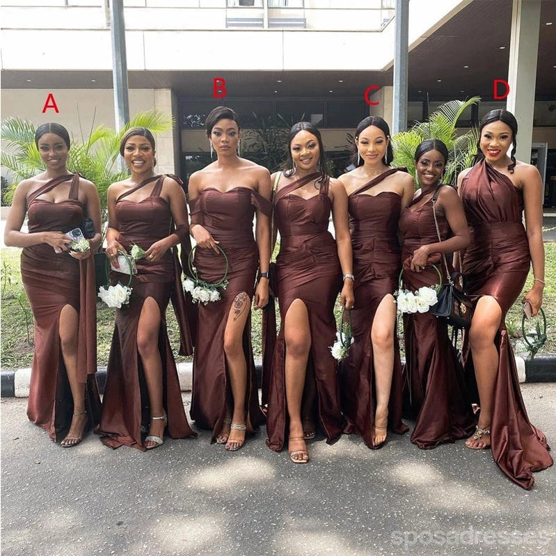 Elegant Mermaid High Slit Long Bridesmaid Dresses - WG1229 | Perfect for Beach Weddings, Formal Events & Evening Parties