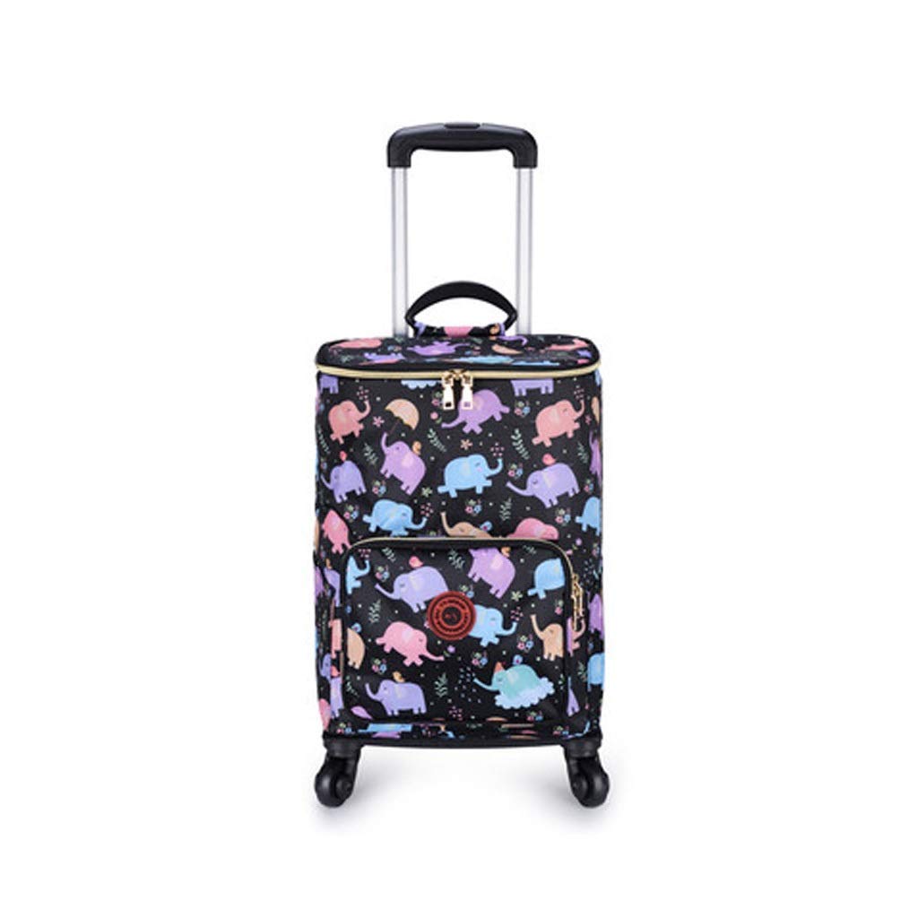 Collapsible Folding Wagon Cart with Wheels - Lightweight Aluminum Shopping Trolley & Insulated Reusable Grocery Bag for Women, Seniors - Perfect for Grocery Shopping, Beach Trips, Picnics & Outdoor Activities