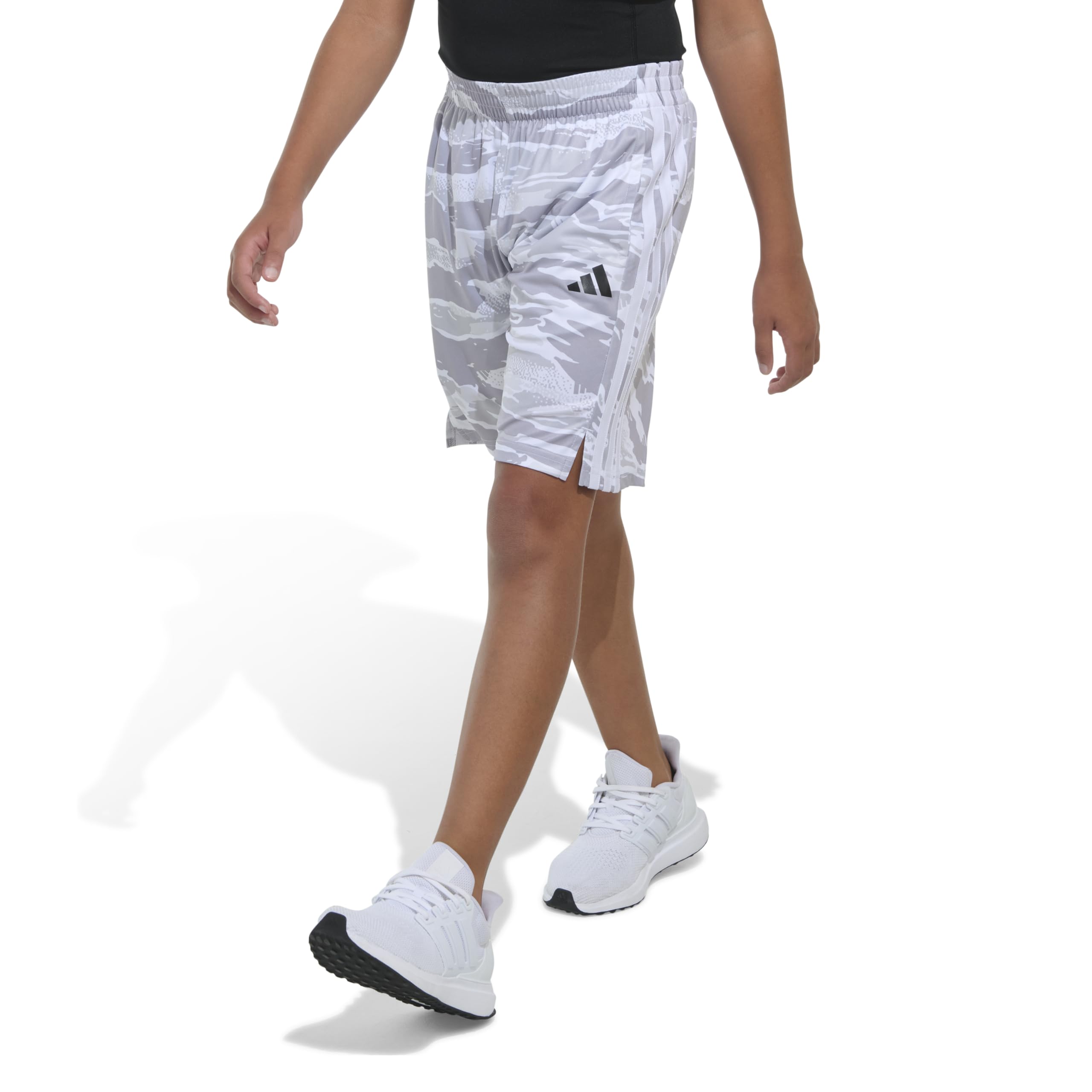 Adidas Boys' AOP Tiger Camo 3-Stripe Athletic Shorts - Comfortable Sports & Casual Wear for Kids' Outdoor Activities, Gym & Playtime