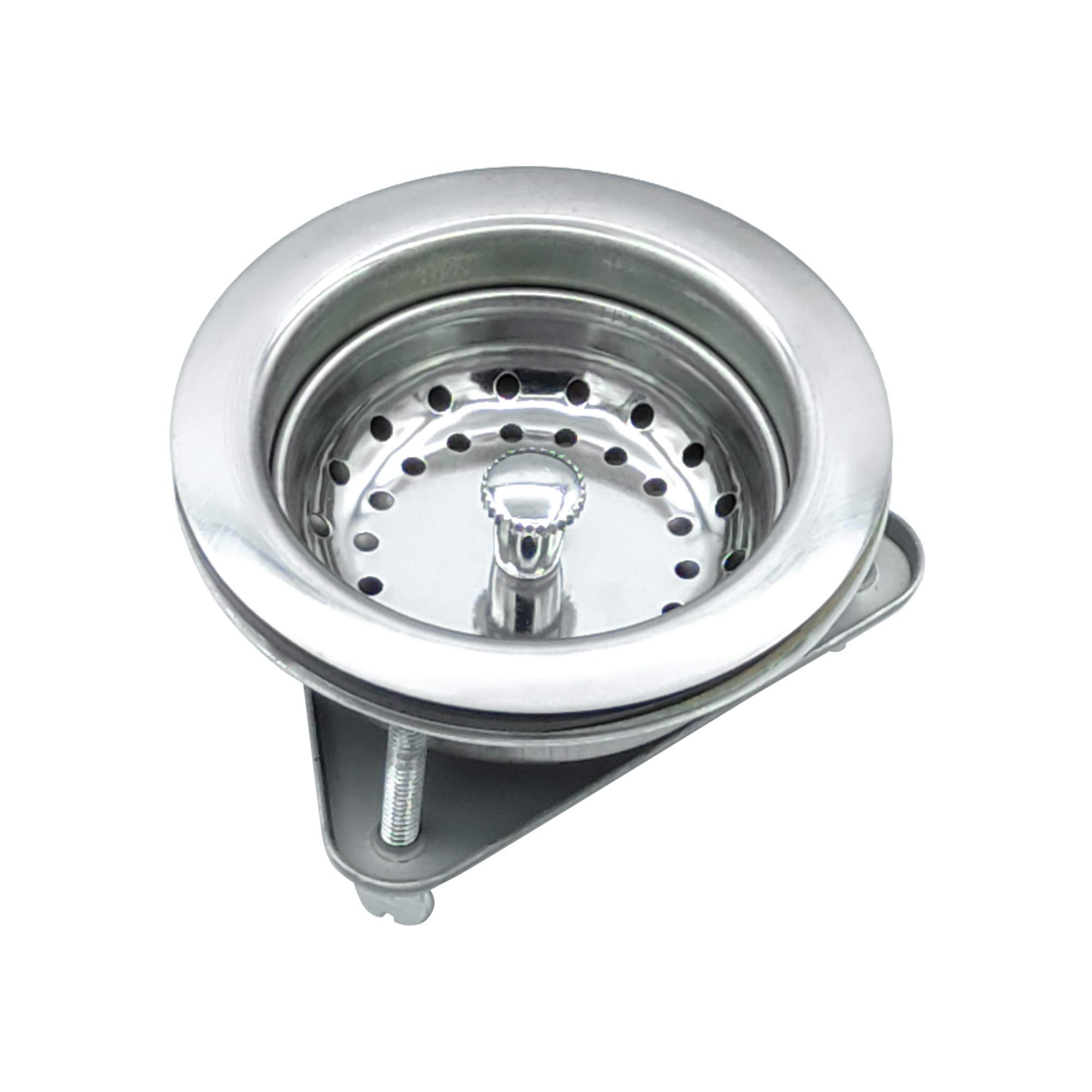 3-Bolt Kitchen Strainer - 4 Inch Stainless Steel Sink Drain Basket with Removable Strainer & Triangular Base - Fits Garbage Disposal - Polished Chrome Finish (3-1/2 Inch) - Perfect for Kitchen Sink, Dishwashing & Food Prep Drainage