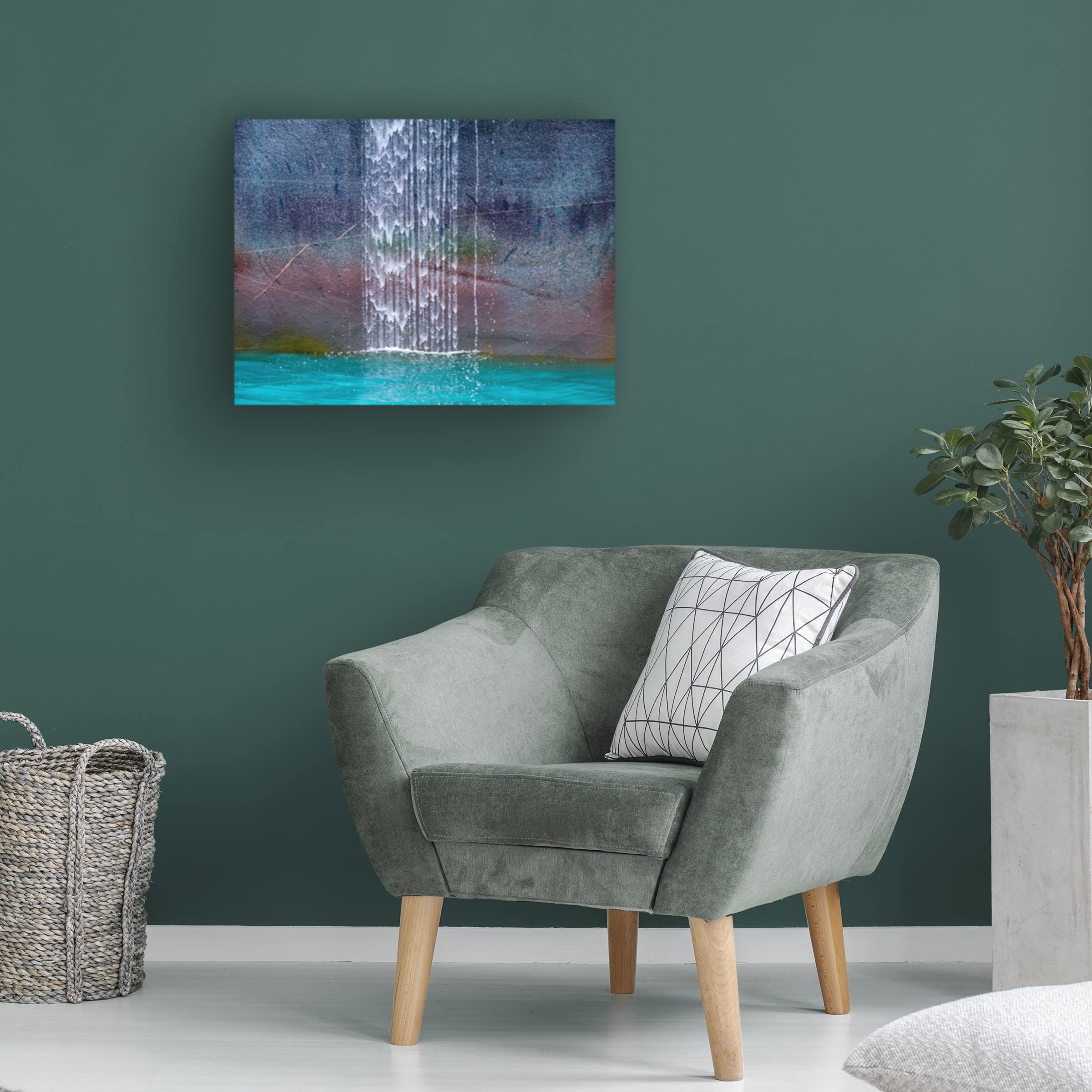 Trademark Fine Art 'Waterfall' Canvas Wall Art Print by Ignacio Palacios - Nature Landscape Painting for Living Room, Bedroom & Office Decor
