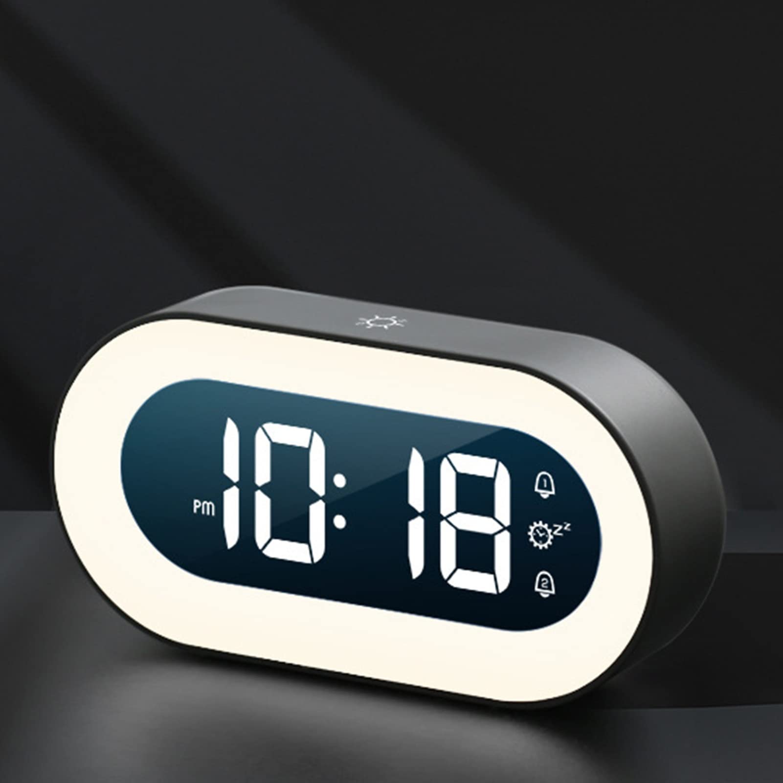 Portable Travel Alarm Clock - Silent Digital Electronic Clock for Bedroom, Dormitory, Office | White | Perfect for Home, Travel & Nightstand Use