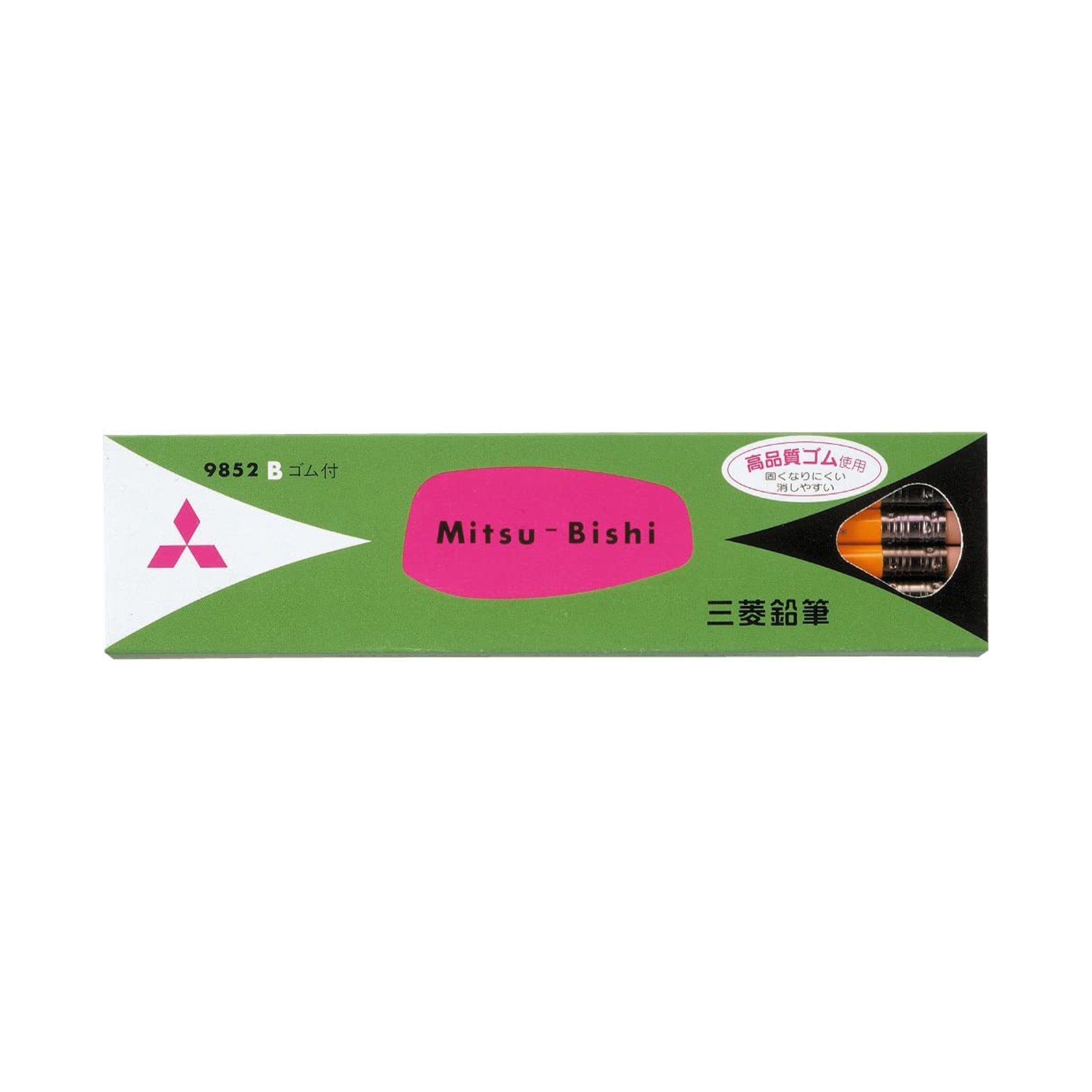 Premium 9852 Wooden Pencils - 1 Dozen Pack (12 Count) | Smooth Writing Uni Mitsubishi Pencils for School, Office & Art Sketching