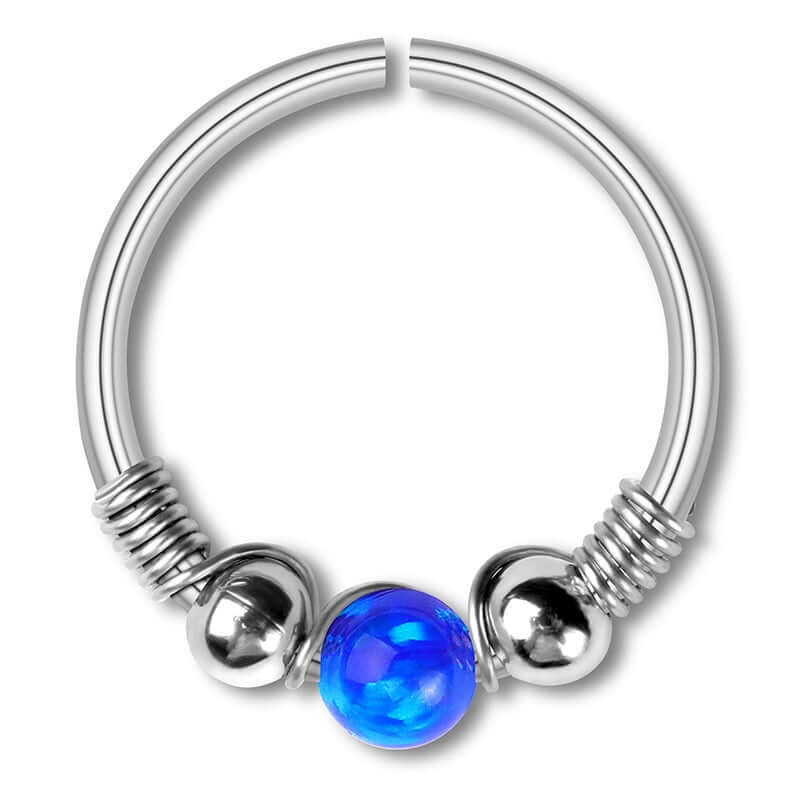 Opal Seamless Fixed Captive Ring - Elegant Body Jewelry for Belly Button, Nose & Ear Piercing | Hypoallergenic Stainless Steel | Perfect for Everyday Wear & Special Occasions