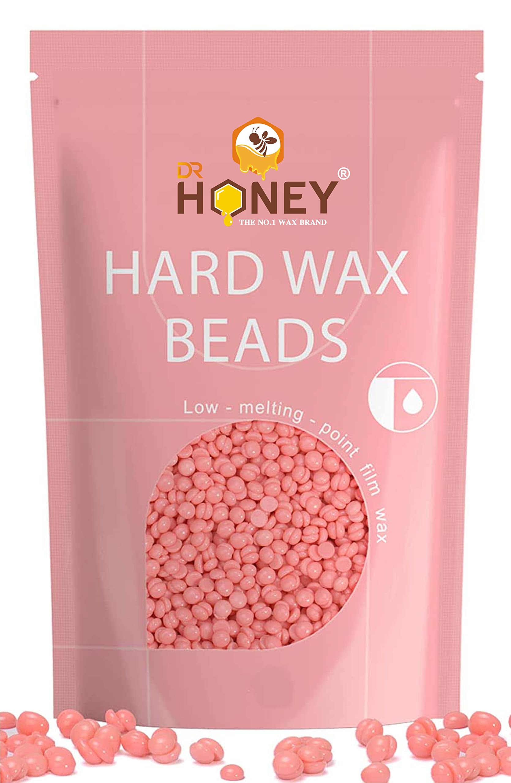 DR HONEY White Chocolate Hair Removal Wax - 600g Wax Strips & 100g Pink Wax Beans for Face & Full Body - All Skin Types - Gentle on Skin | Perfect for Salon, Spa & At-Home Hair Removal
