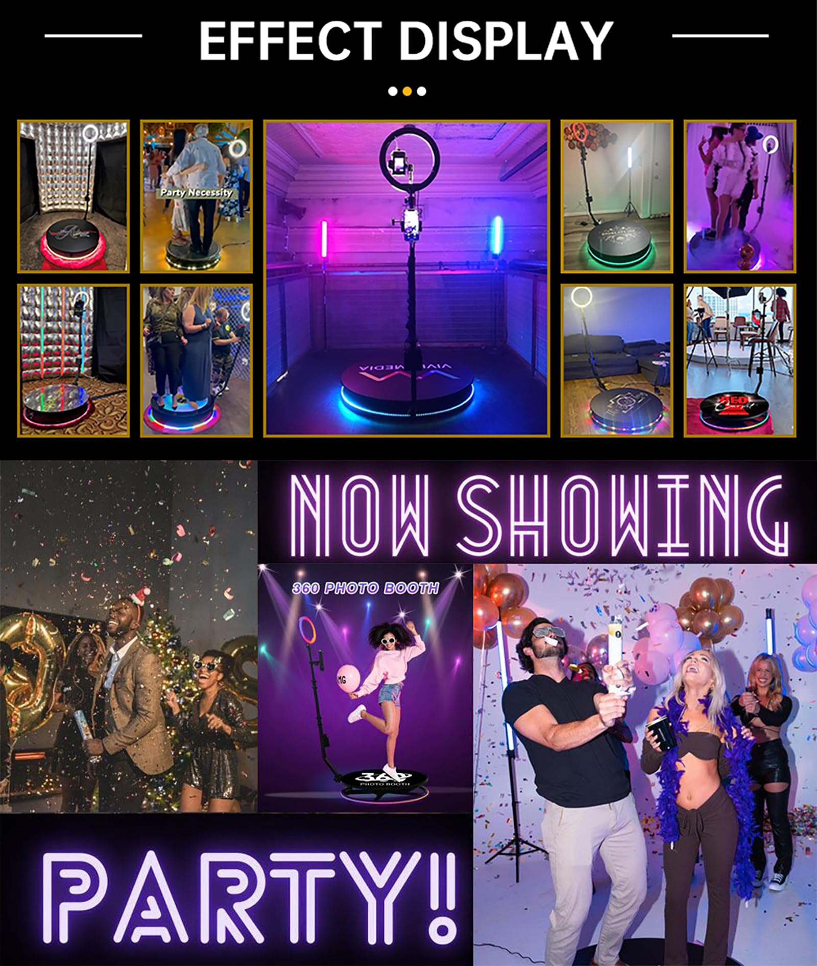 360 Photo Booth Machine with Flight Case & Remote Control - Automatic Slow Motion 360 Spin Camera with Ring Light | Free Custom Logo | for 1-5 People | Perfect for Weddings, Parties, Events & Commercial Photography