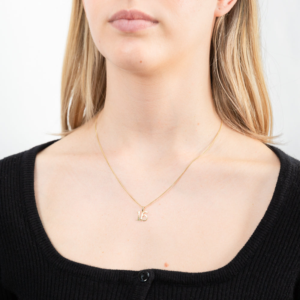 9ct Yellow Gold 16 Pendant Set With 1 Diamond - Elegant Jewelry Gift for Women, Anniversary & Special Occasions