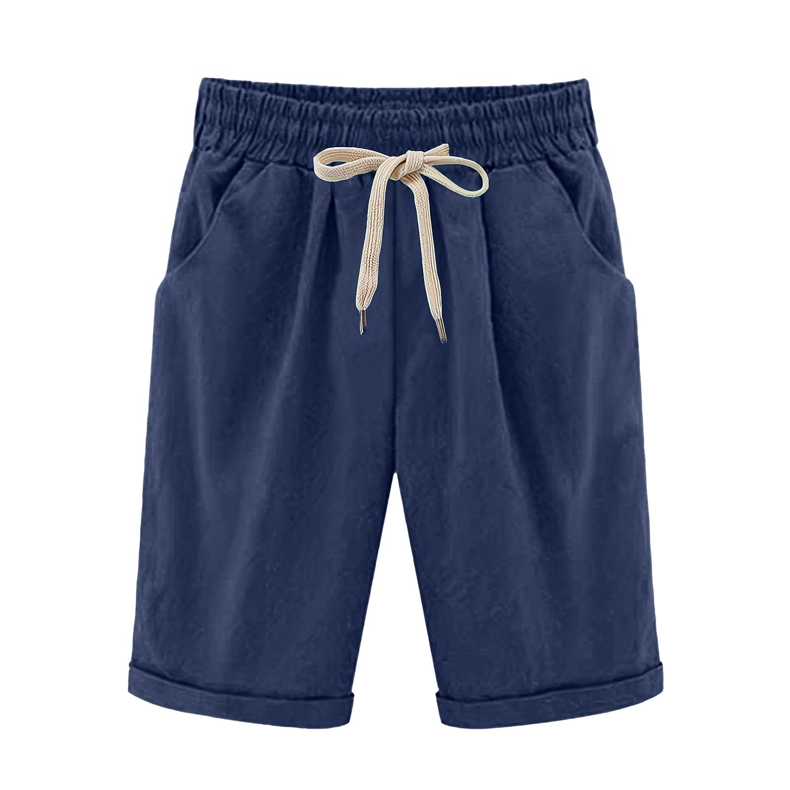 2024 Women's Bermuda Shorts - Casual Beach Drawstring with Pocket | Summer Vacation & Travel