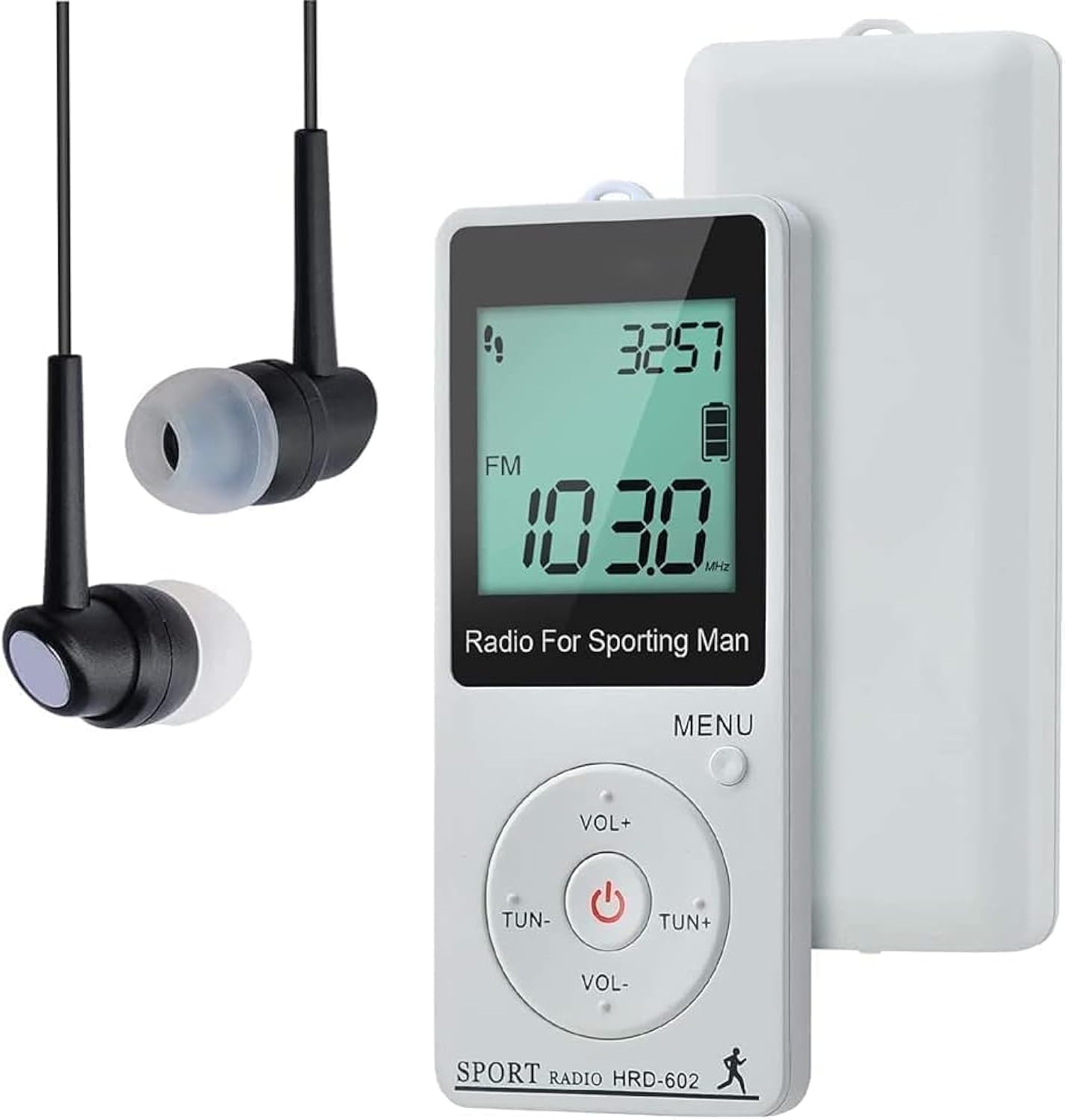 Portable AM FM Pocket Radio with Digital Tuning, Rechargeable Battery, LED Display & Earphone Jack - 70 Station Presets for Jogging, Walking, Outdoor Activities & Emergency Use