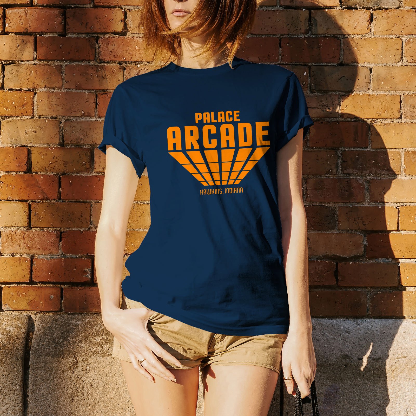 UGP Campus Apparel Palace Arcade - Hawkins Indiana Gamer Graphic T-Shirt for Men & Women | Retro Video Game Tee | Perfect for Cosplay, Conventions & Casual Wear