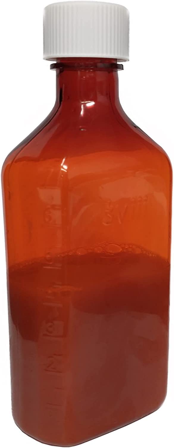 10 Pack 2oz Child Resistant Amber Plastic Medicine Bottles - Light-Sensitive Prescription & Pharmaceutical Storage Containers with Safety Lids for Pharmacy, Essential Oils, CBD Tinctures & Liquid Supplements