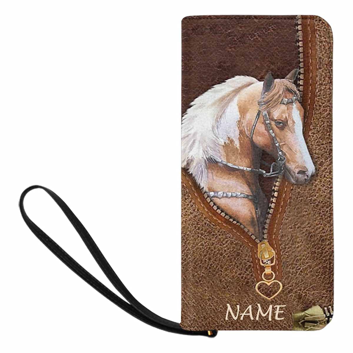 Personalized Name Clutch Purse for Women - Custom Horse Design Wallet Handbag - Perfect for Parties, Weddings & Evening Events