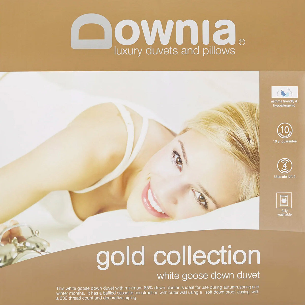 Premium White Goose Down Comforter - Luxury Gold Collection by Downia | Ultra-Soft & Hypoallergenic Bedding for All-Season Comfort in Master Bedrooms & Guest Rooms