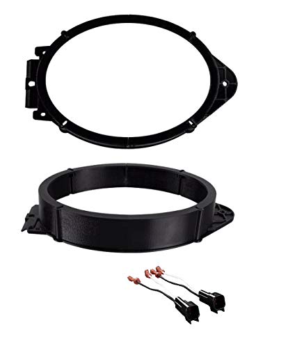 6x9 Front Car Speaker Adapter Bracket Mount Plates with Wire Connectors - Compatible with Chevrolet & GMC Vehicles 2015-2024 (Canyon, Colorado, Sierra, Silverado, Suburban, Tahoe, Yukon) - Easy Installation for Enhanced Car Audio System - Perfect for DIY Car Stereo Upgrades and Speaker Replacements