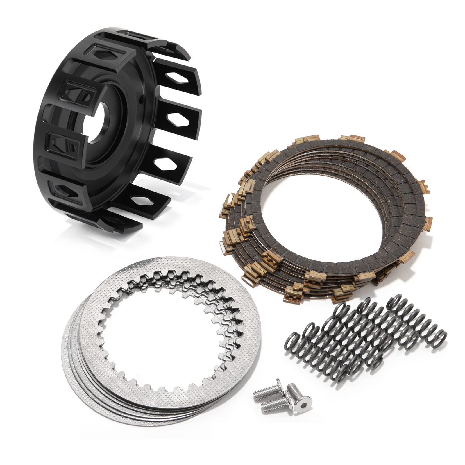 Yamaha Raptor 700 Clutch Basket Kit (2006-2021) - Includes Friction Plates, Steel Plates & Springs - Black - Perfect for Off-Road Racing & ATV Maintenance