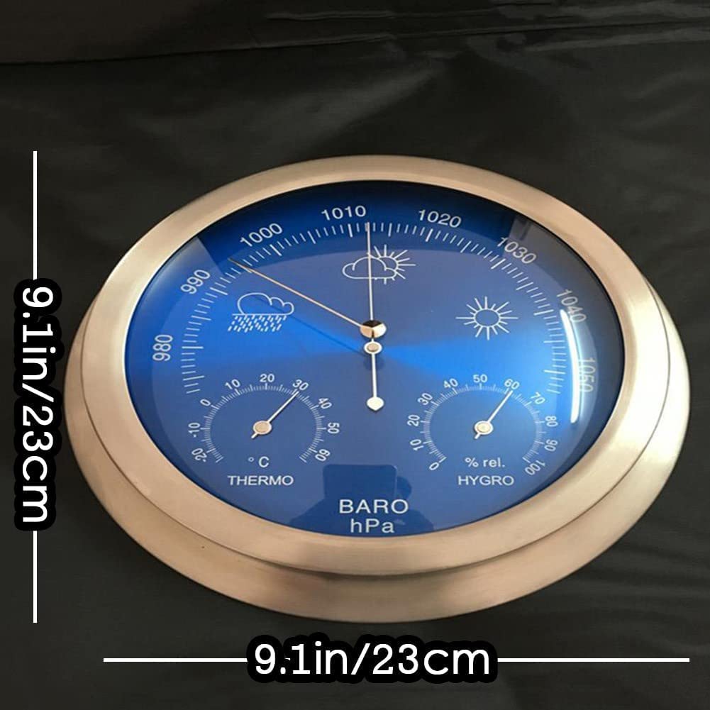High-Precision Traditional Barometer - 3-in-1 Temperature, Humidity & Air Pressure Gauge for Navigation, Aviation, Hiking, Farming & Home Use | Weather Monitoring, Storm Prediction & Indoor Climate Control