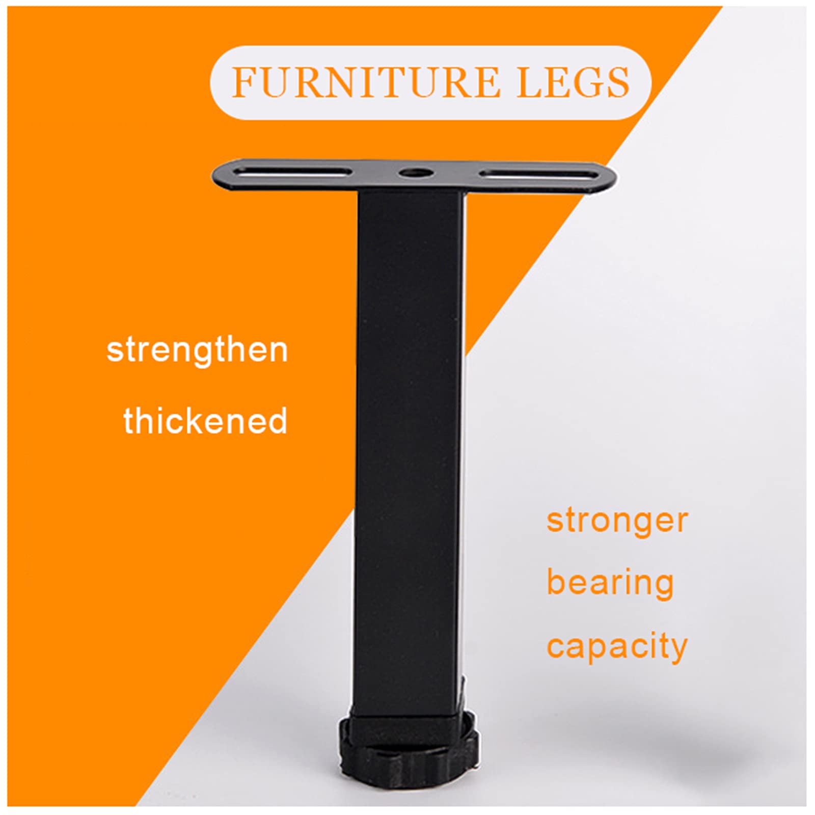 Adjustable Metal Sofa Feet - 15cm/6in White Furniture Legs for Beds, Coffee Tables, Armchairs & Cabinets - Heavy Duty Straight Support with Mounting Accessories - Perfect for Home Office & Living Room Furniture Upgrade