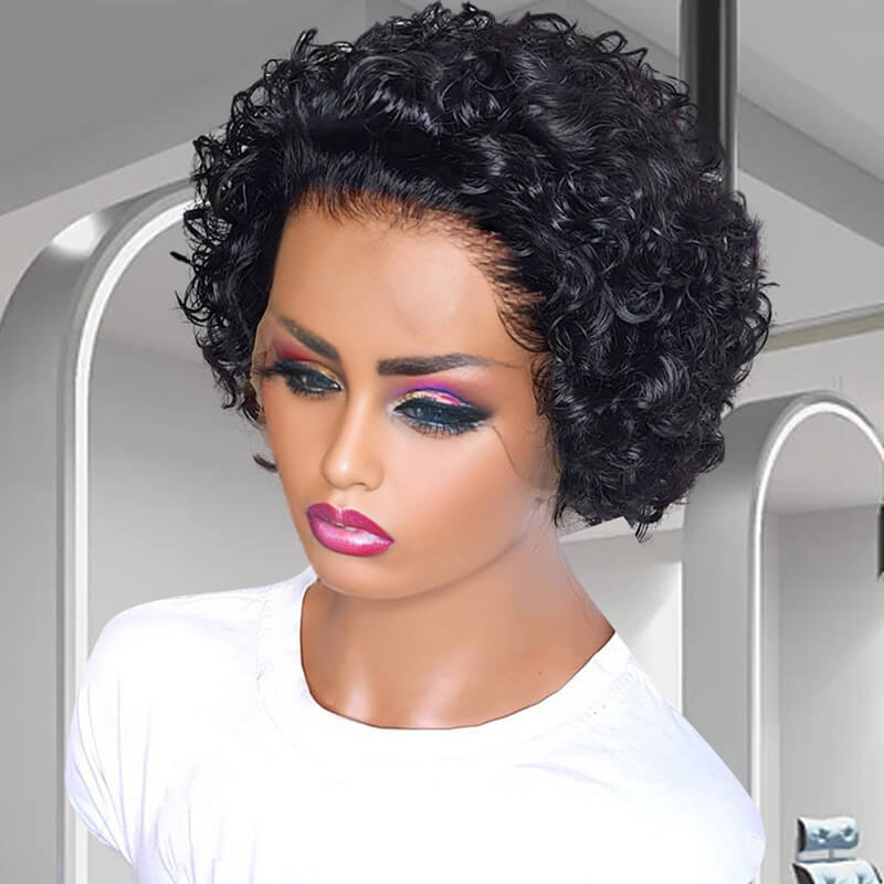 Human Hair Wigs Sale - 2 Pack Straight 4x4 Lace Closure Bob Wig with Free 13x4 Pixie Curl Wig | $99 Bundle for Natural Look & Styling | Perfect for Daily Wear, Cosplay & Special Occasions