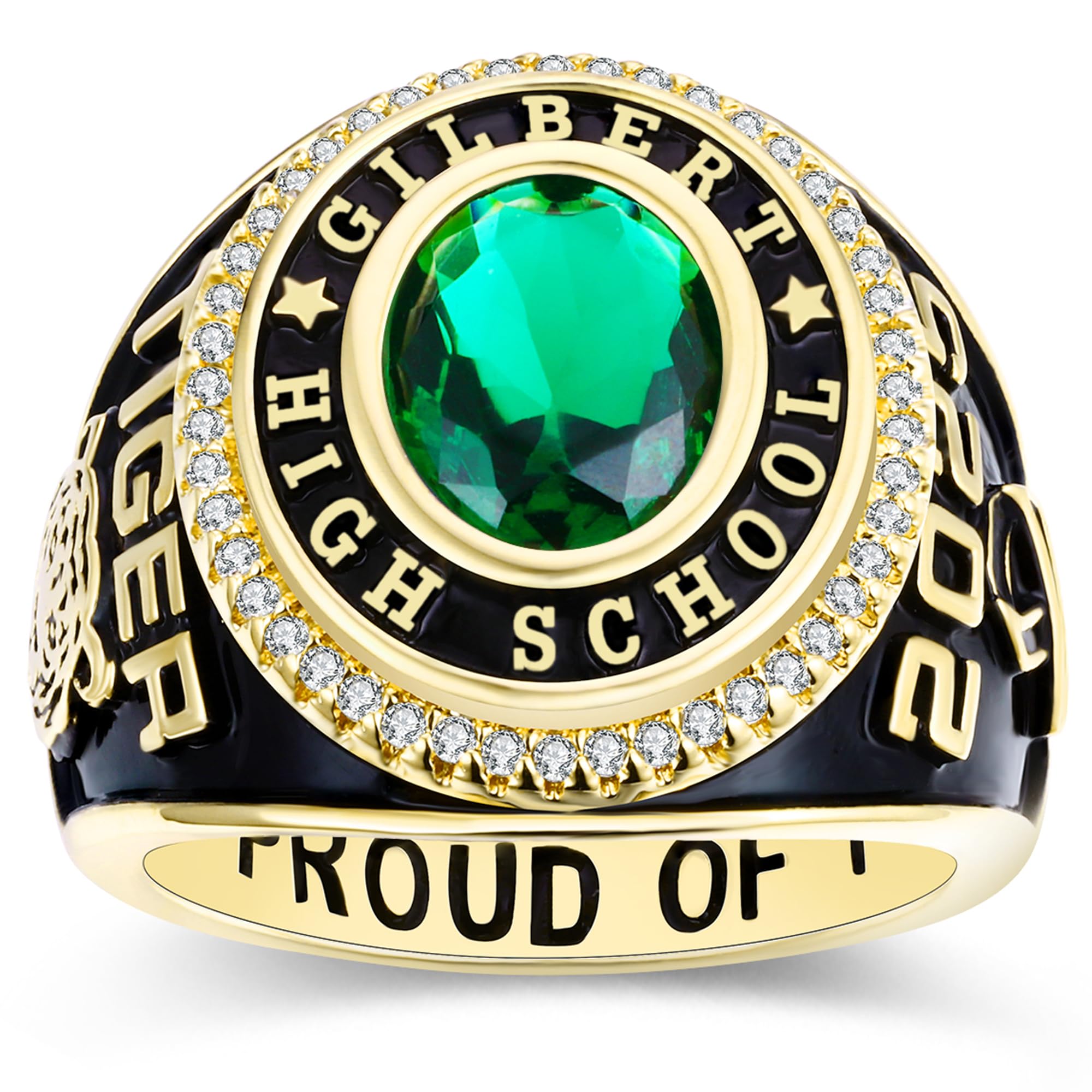 Custom Personalized Class Rings for Men & Women - Gold Plated & Sterling Silver High School & College Rings (Size 5-15) - Perfect for Graduation Gifts, Alumni Pride & Special Occasions