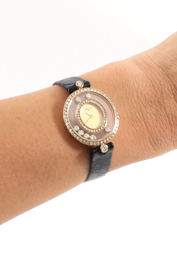 Chopard Happy Diamonds 18k Gold Luxury Watch for Women - Elegant Swiss Timepiece with Floating Diamonds for Special Occasions & Gifts