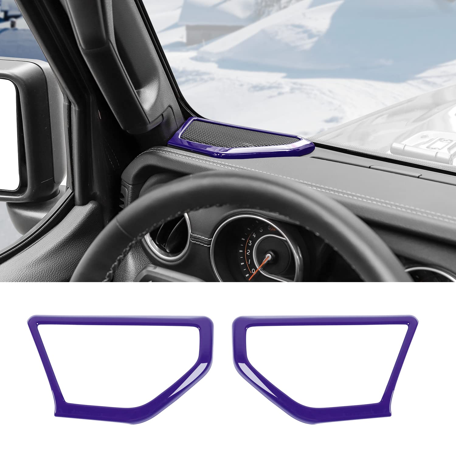 RT-TCZ A Pillar Speaker Trim Cover Ring - Interior Accessories for Jeep Wrangler JL JLU & Gladiator JT 2018-2022 - Purple Decorative Upgrade - Perfect for Off-Roading & Custom Car Styling
