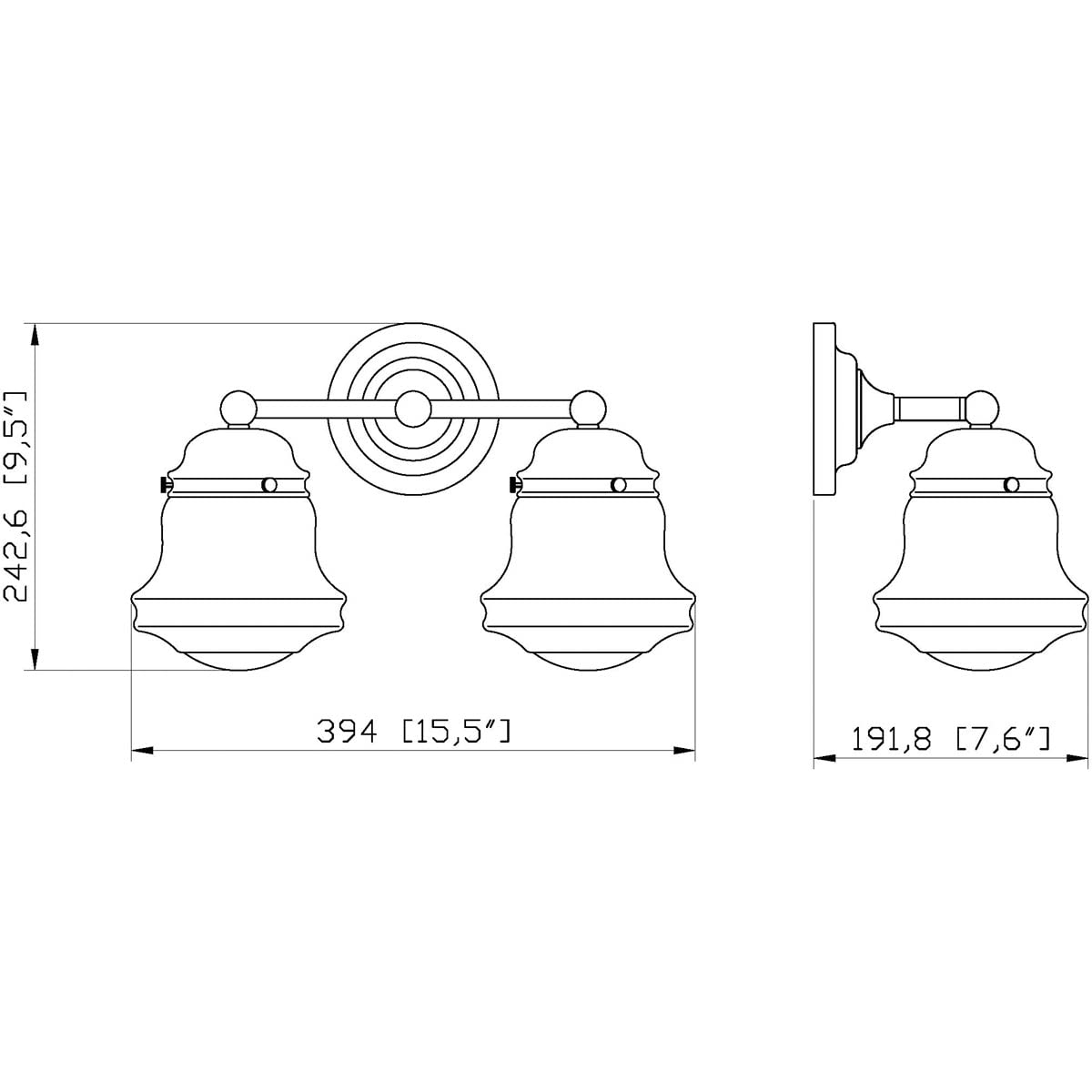 Z-Lite 2-Light Bathroom Vanity Light Fixture 736-2V-BN - Modern Sconce Lighting for Bathroom Mirror, Bedroom & Dressing Room