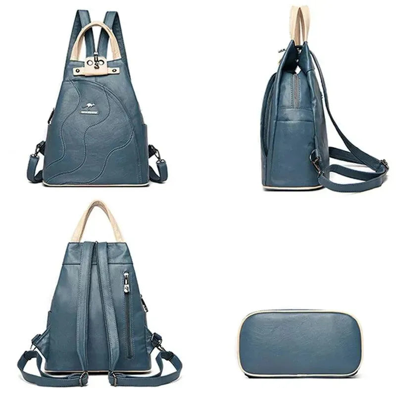 Vintage Leather Women's Travel Backpack - Durable & Stylish Carry On Backpack for Women, Perfect for Airplane, Hiking, Business & Weekend Getaways
