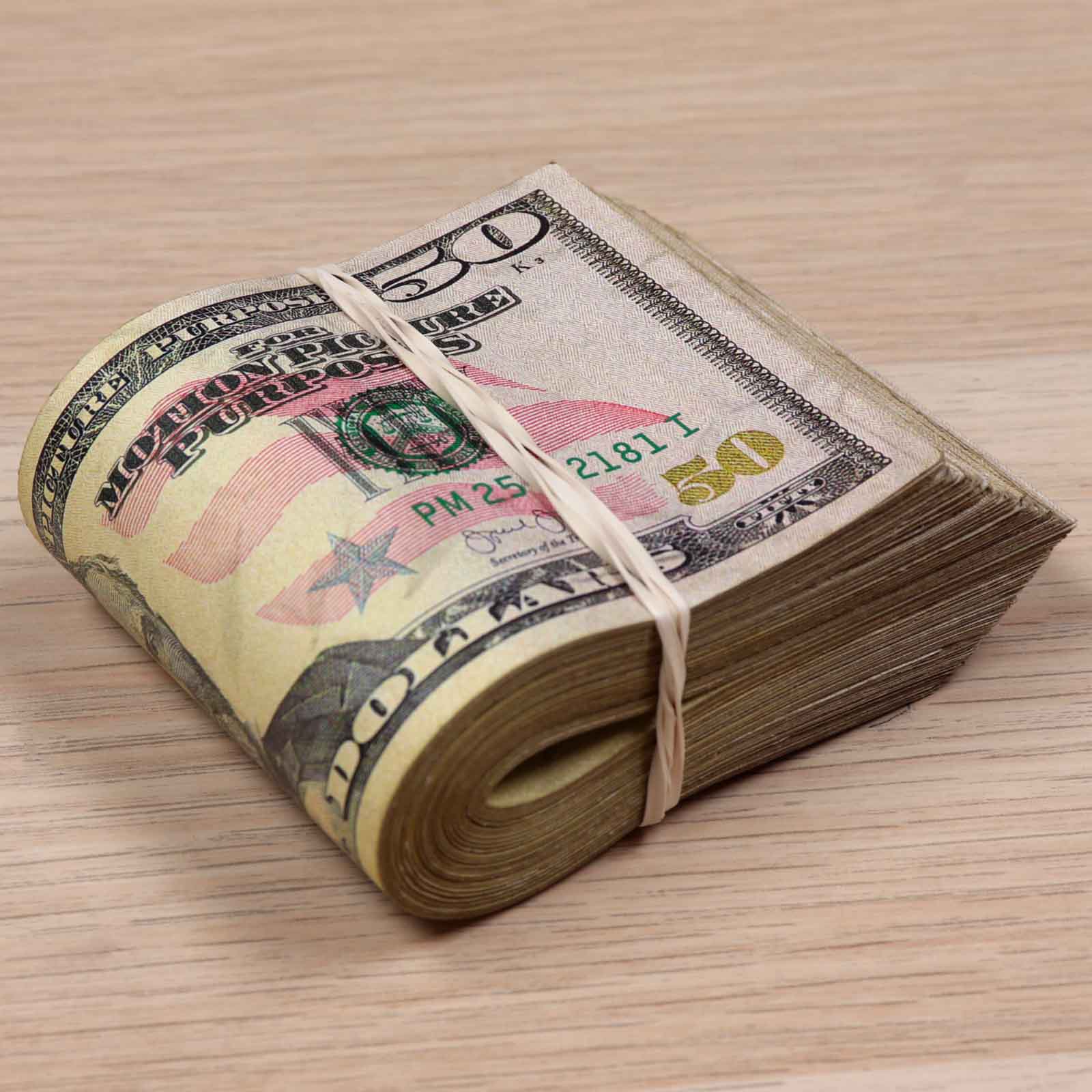 $5,000 RealAged™ Full Print New Series Band - Authentic High-Quality Prop Money for Movies, TV Shows, and Photography