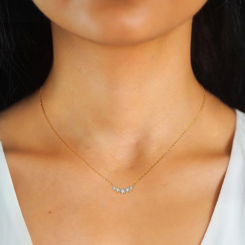 Sweet Smile Premium Moissanite Pendant Necklace for Women - 925 Sterling Silver Dainty Jewelry Gift for Anniversary, Valentine's Day & Special Occasions