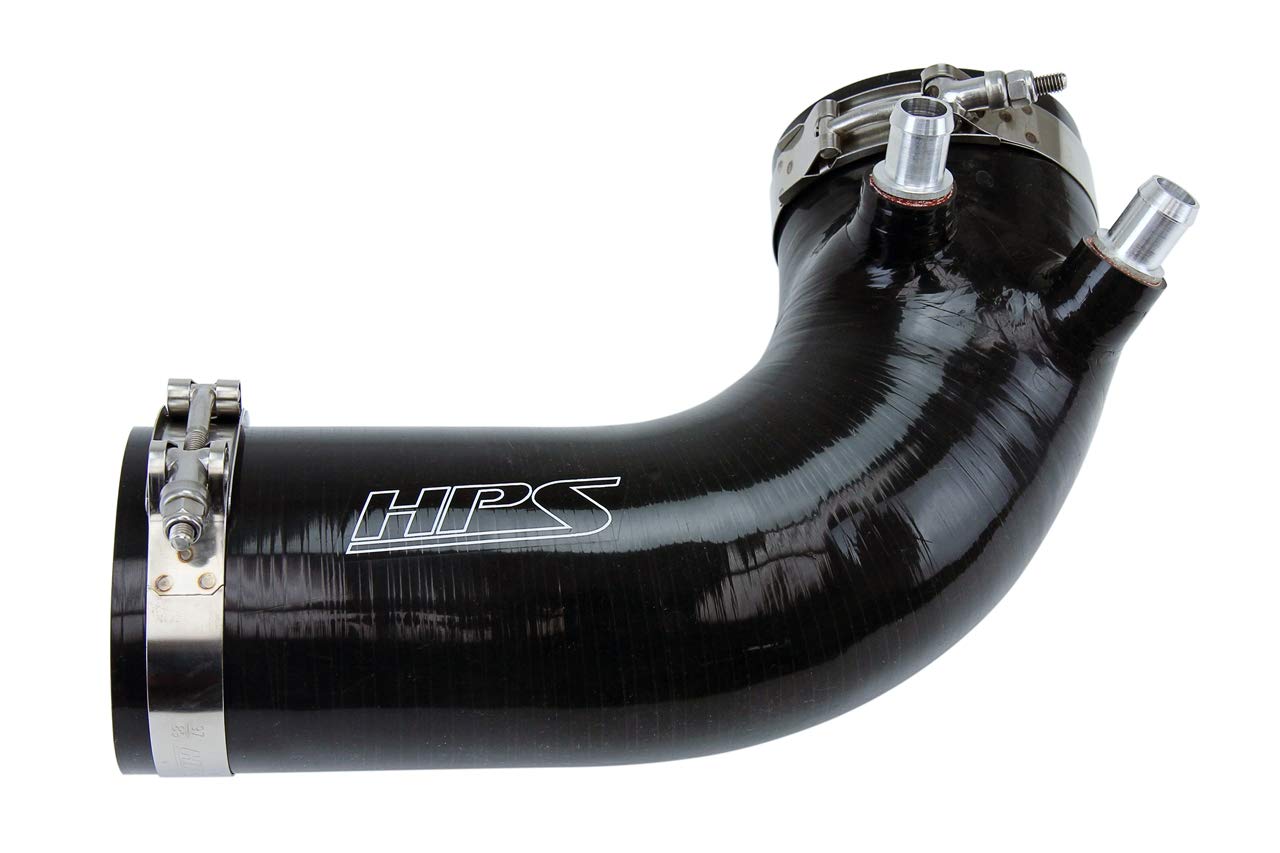 HPS Performance 18521-BLK Black Silicone Air Intake Hose (Post MAF Tube) - High Flow Replacement for Improved Engine Performance - Perfect for Car Enthusiasts & Performance Upgrades
