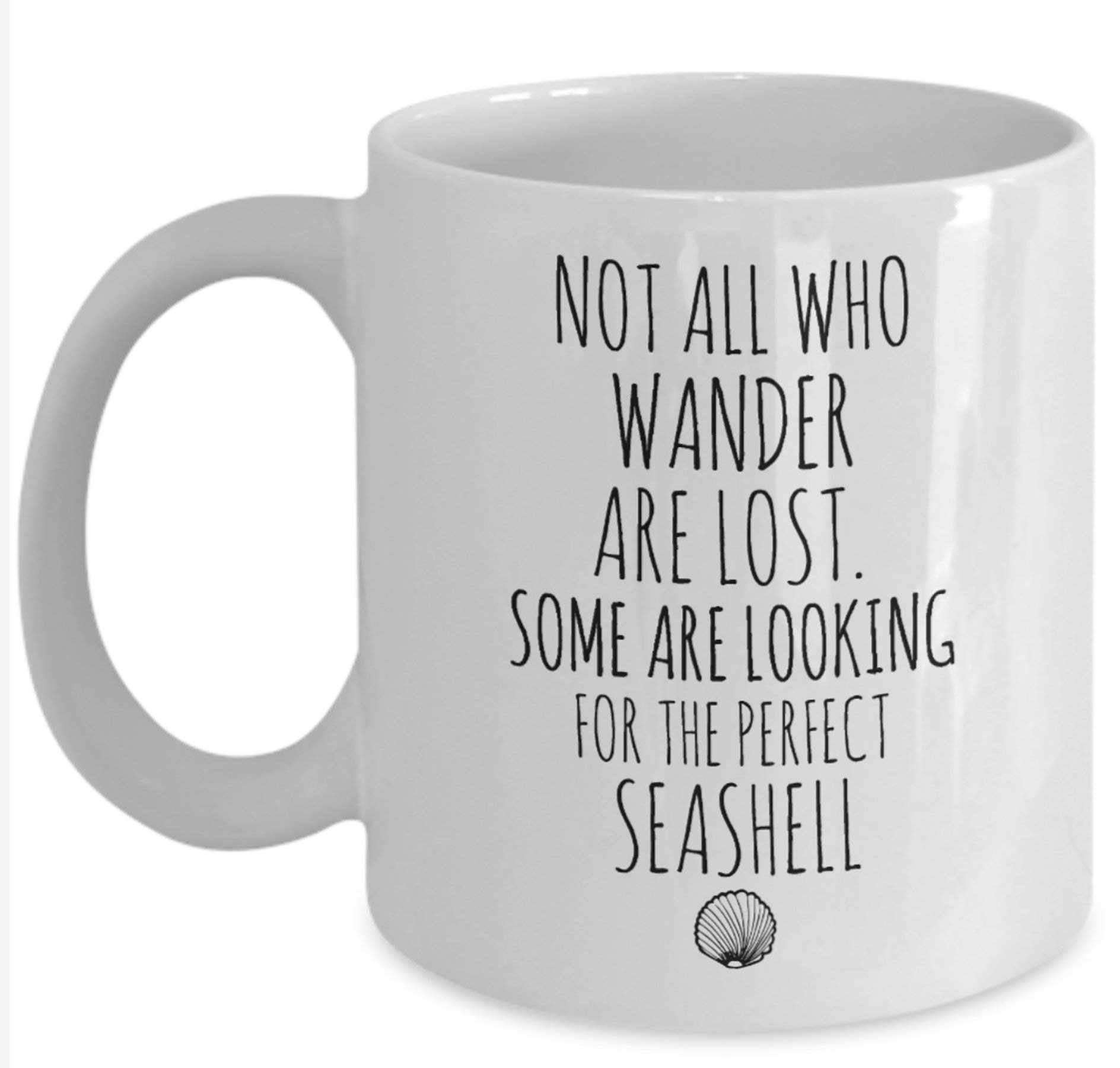 Ceramic Seashell Coffee Mug - 11oz Unique Beach Gift for Shell Collectors & Beach Lovers, Perfect for Coffee, Tea or Wine - Great for Beach Parties, Coastal Home Decor & Wanderer Gifts