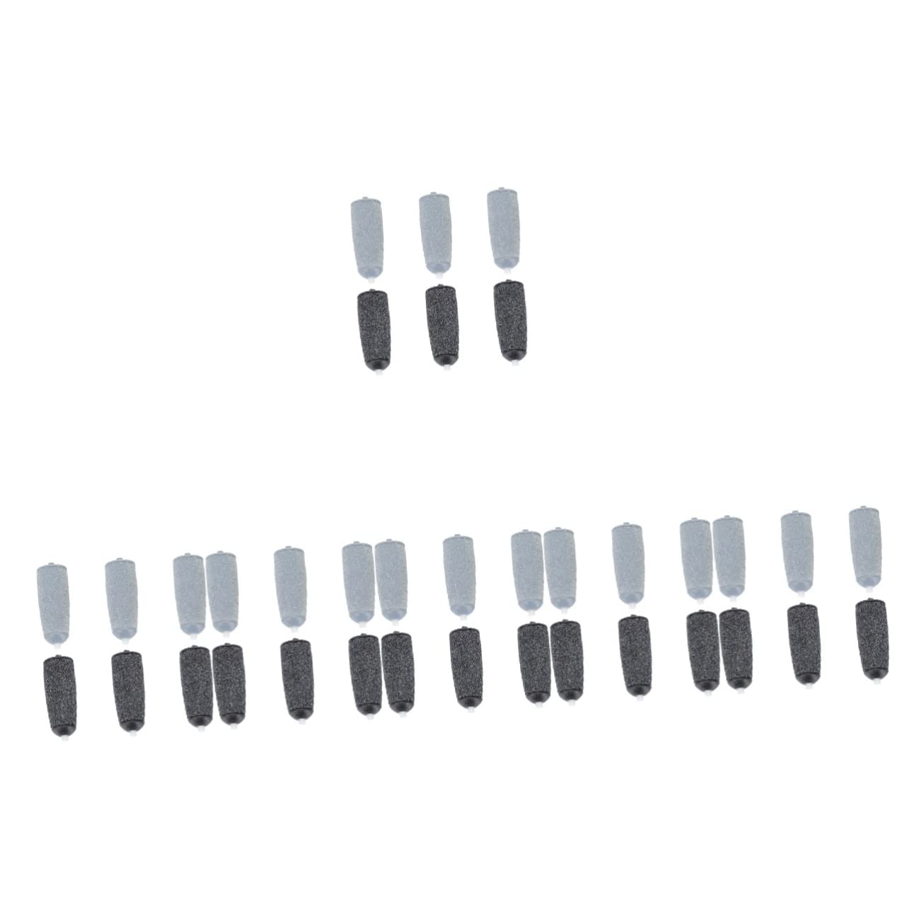 Beavorty 36 Pcs Replacement Foot Grinder Buffer Blocks - Nail File Roller Heads for Pedicure & Manicure - Compatible with Electronic Nail Drill Tools - Black Refill Accessories for Smooth Feet Care at Home or Salon
