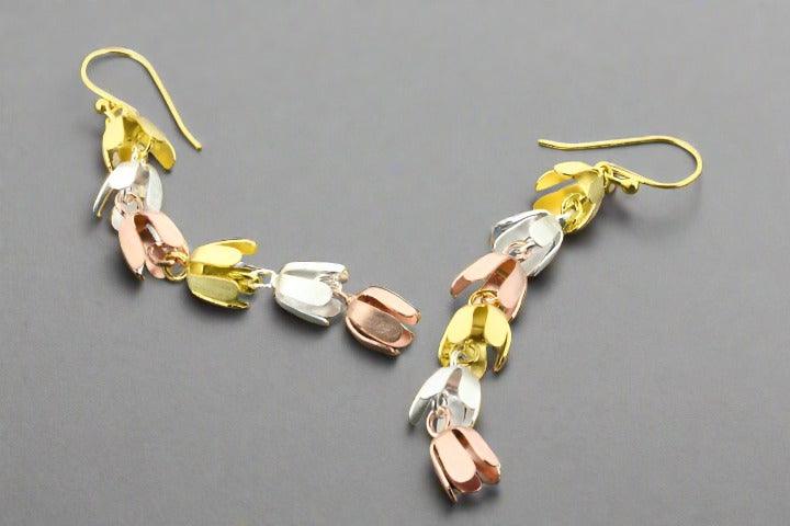 6 Drop Flower Earrings for Women - Silver, Gold & Rose Gold Dangle Earrings - Elegant Floral Jewelry for Parties, Weddings & Everyday Wear