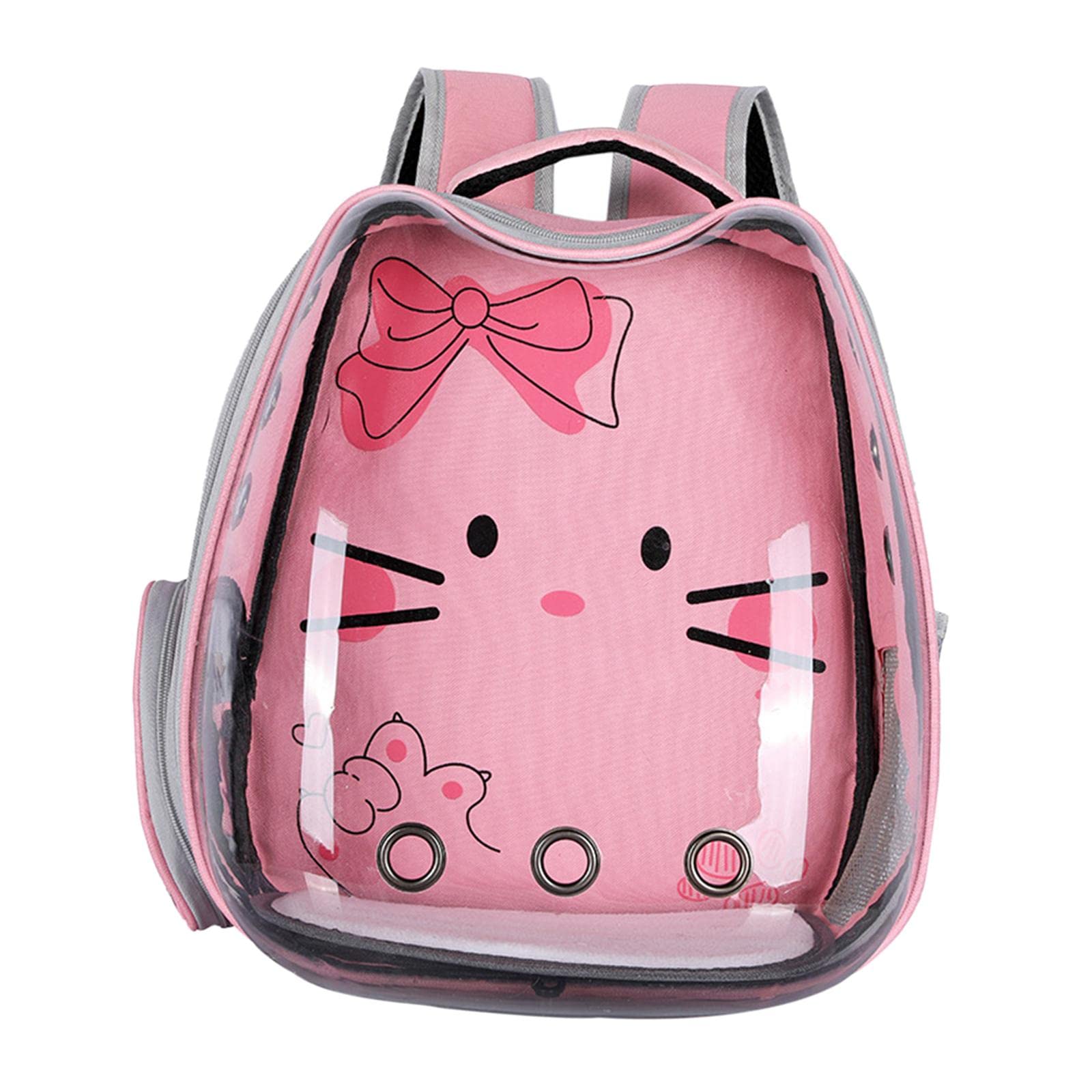 Transparent Pet Carrier Backpack for Small Cats & Dogs - CALANDIS Pink Pet Travel Bag | Perfect for Air Travel, Vet Visits & Outdoor Adventures
