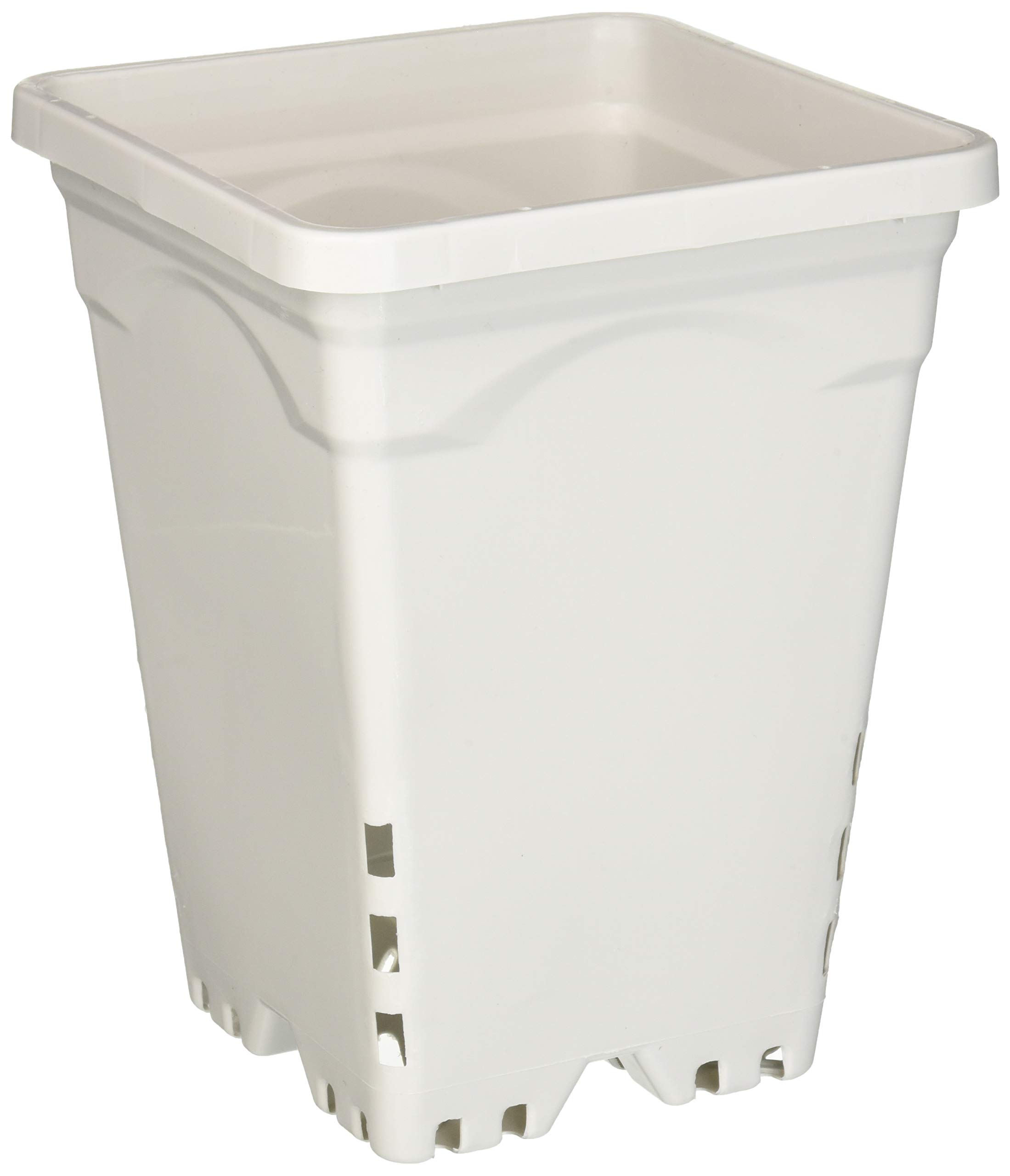 Active AQUA 7x7 Inch Square Plant Pots - White Plastic Garden Containers for Indoor Herb Garden, Succulents, Seedlings & Home Decor
