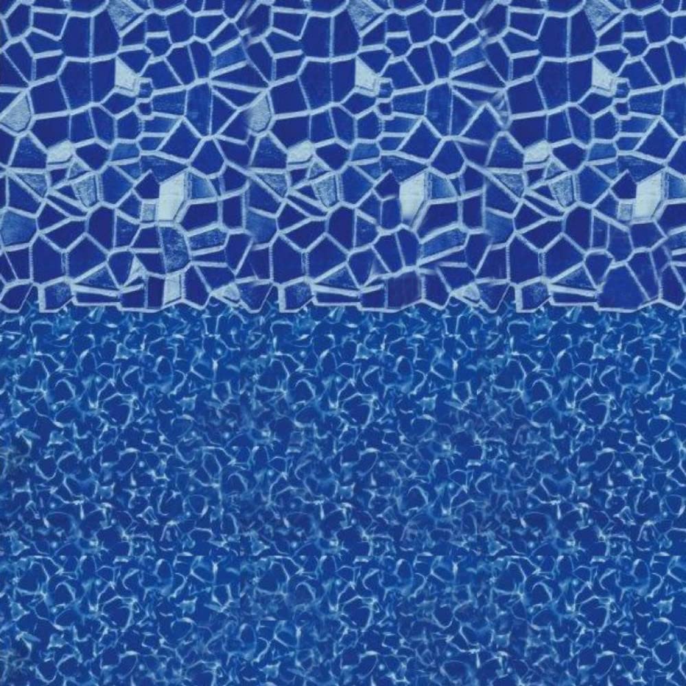 Smartline 15 ft x 25 ft Oval Swimming Pool Liner - Cracked Glass Design | Overlap Style | 48-52 Inch Wall Height | 25 Gauge Heavy Duty Virgin Vinyl | Compatible with Steel Sided Above Ground Pools | Perfect for Backyard Summer Fun & Family Gatherings
