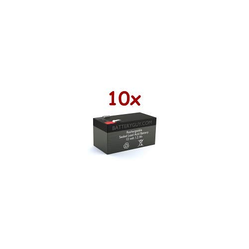 12V 1.2Ah SLA Replacement Battery Pack - 10 Pack Rechargeable Sealed Lead Acid Batteries for Power Wheels, Emergency Lights, Security Systems & UPS Backup