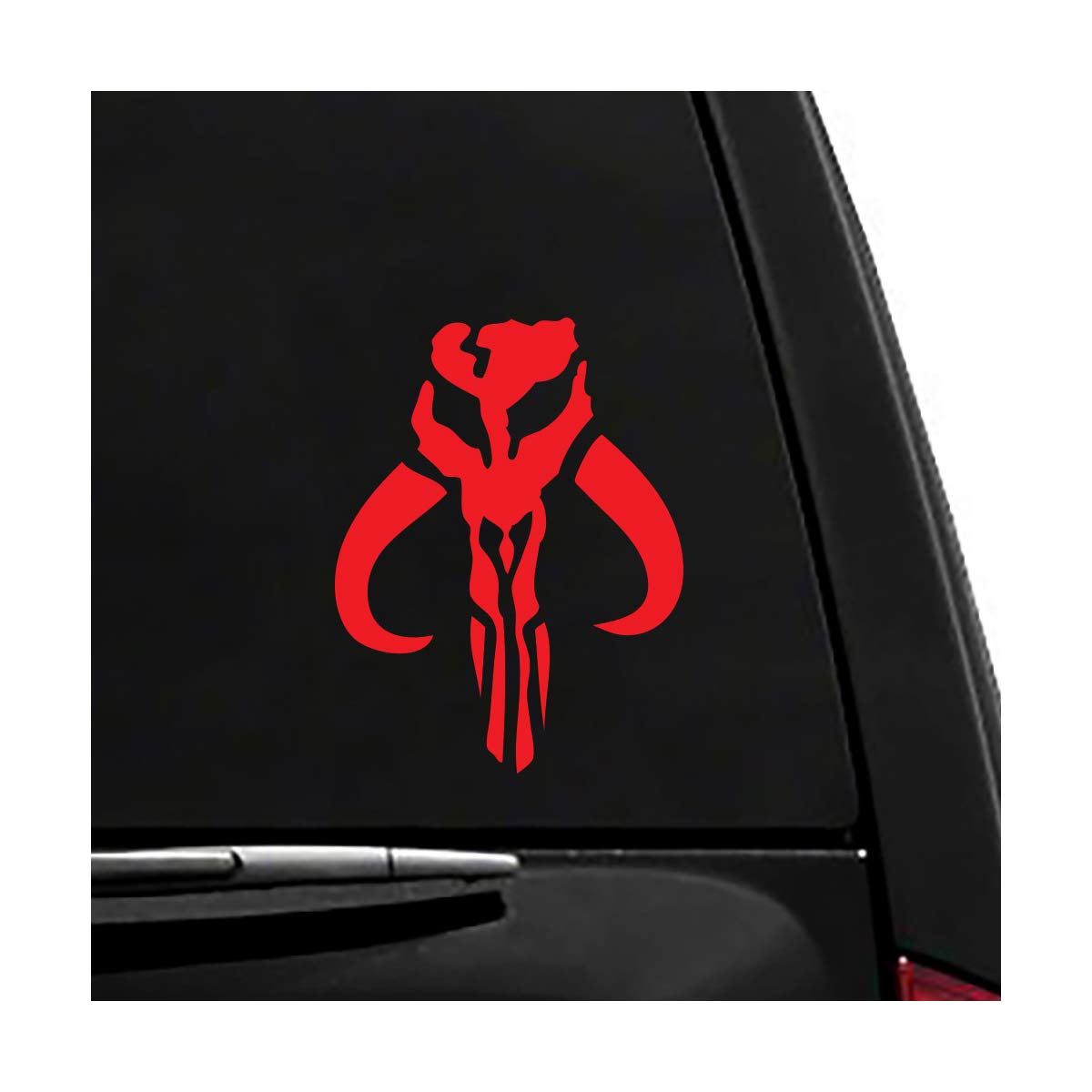 Mandalorian Mythosaur RED Vinyl Vehicle Sticker - Durable Car Decal for Star Wars Fans, Bumper Sticker for Trucks, Cars & Motorcycles - Perfect for Cosplay, Gifts & Fan Collections
