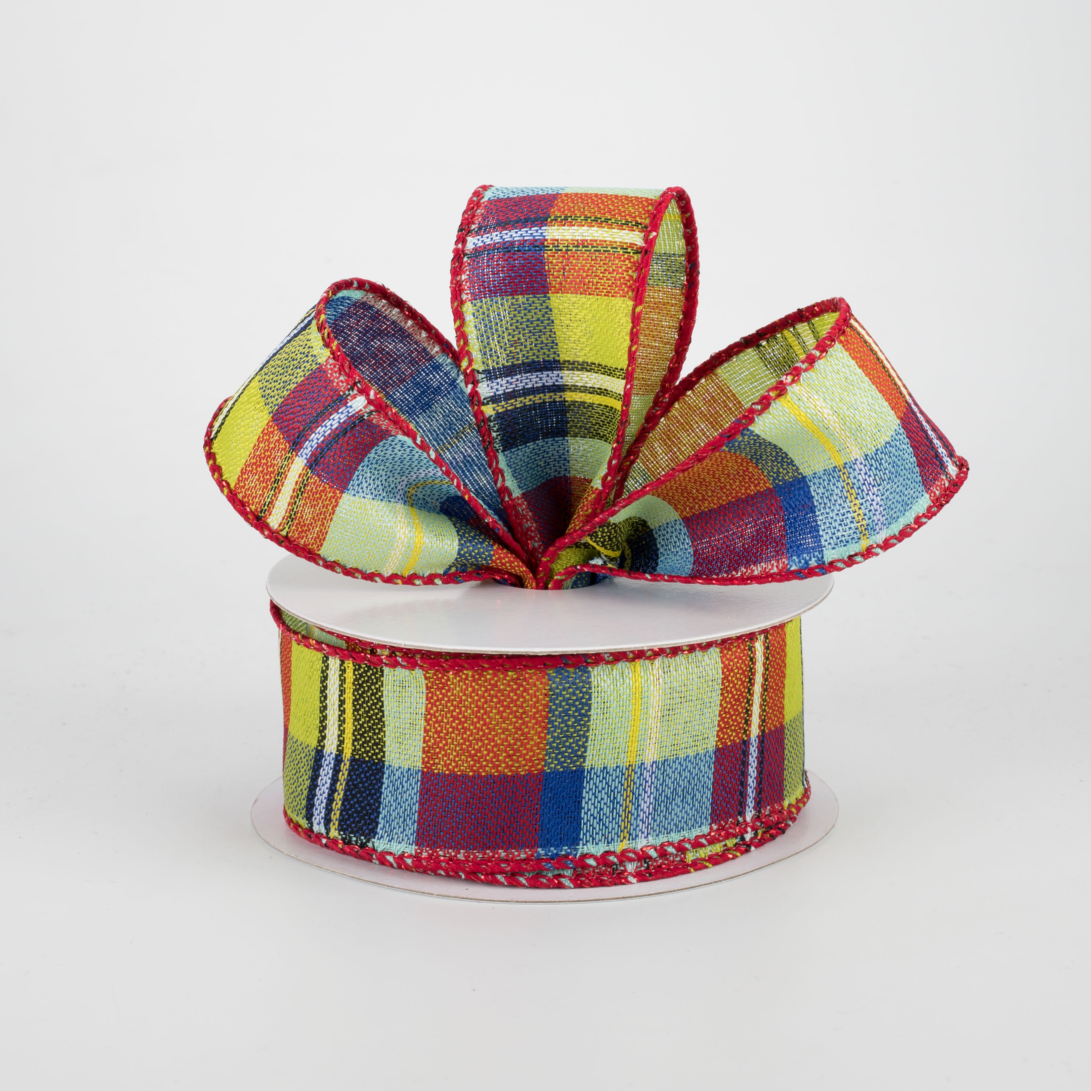1.5 Inch Wide Festive Christmas Plaid Ribbon - 10 Yards Bulk Roll for Holiday Gift Wrapping, Tree Decorations, and DIY Crafts