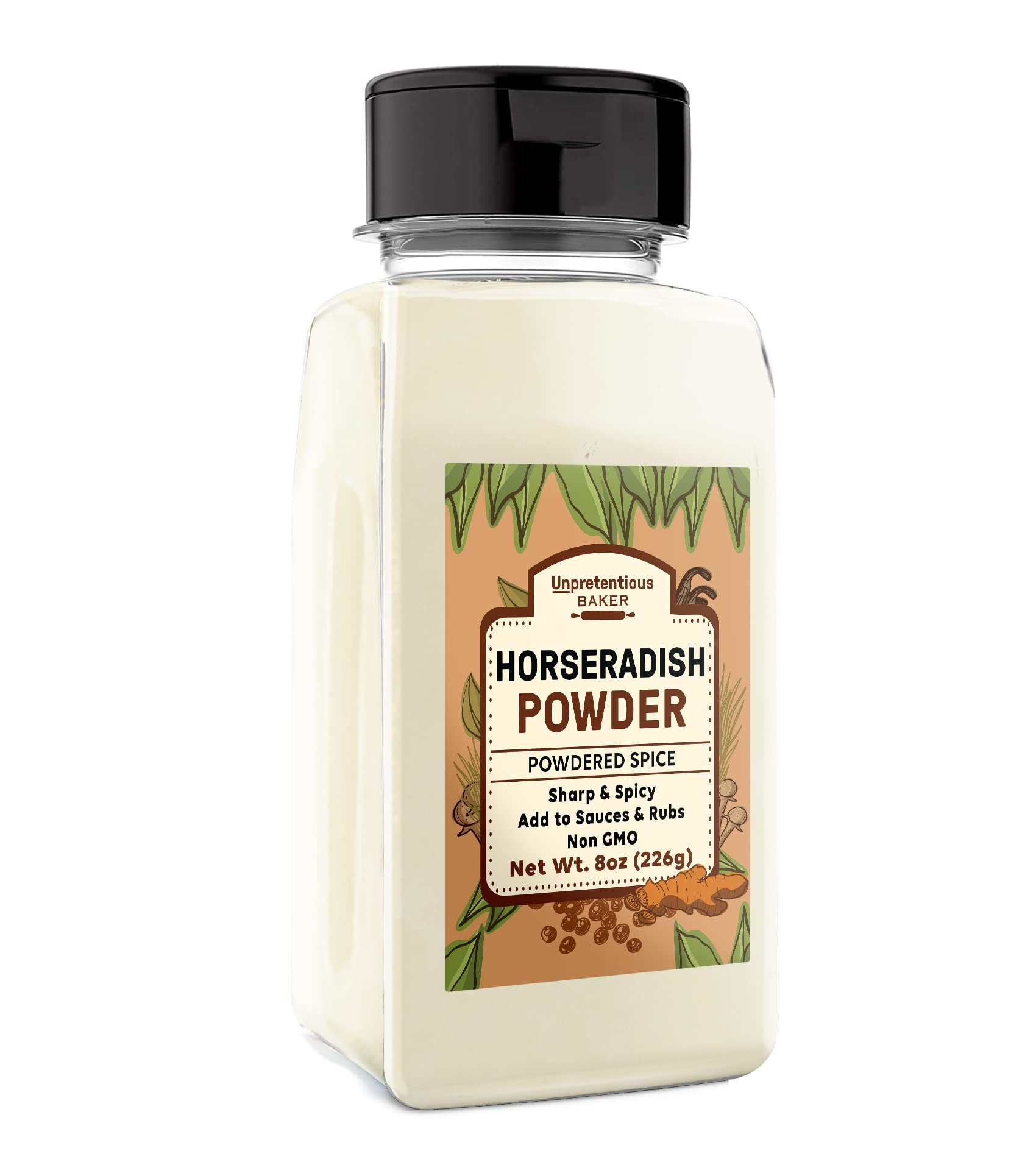 Organic Horseradish Powder - 2 Cups | Non-GMO, Spicy & Strong Flavor Root Powder for Cooking, Sauces & Seasoning | Perfect for Bloody Marys, Roasts & Seafood Dishes