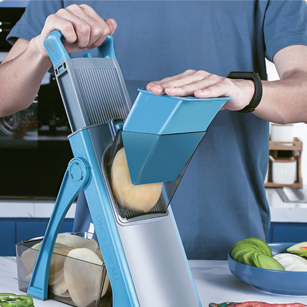 HomeMax 4-in-1 Vegetable Chopper & Food Slicer - Multi-Function Kitchen Gadget for Dicing, Slicing, Grating & Julienne - Perfect for Meal Prep, Salads & Healthy Cooking