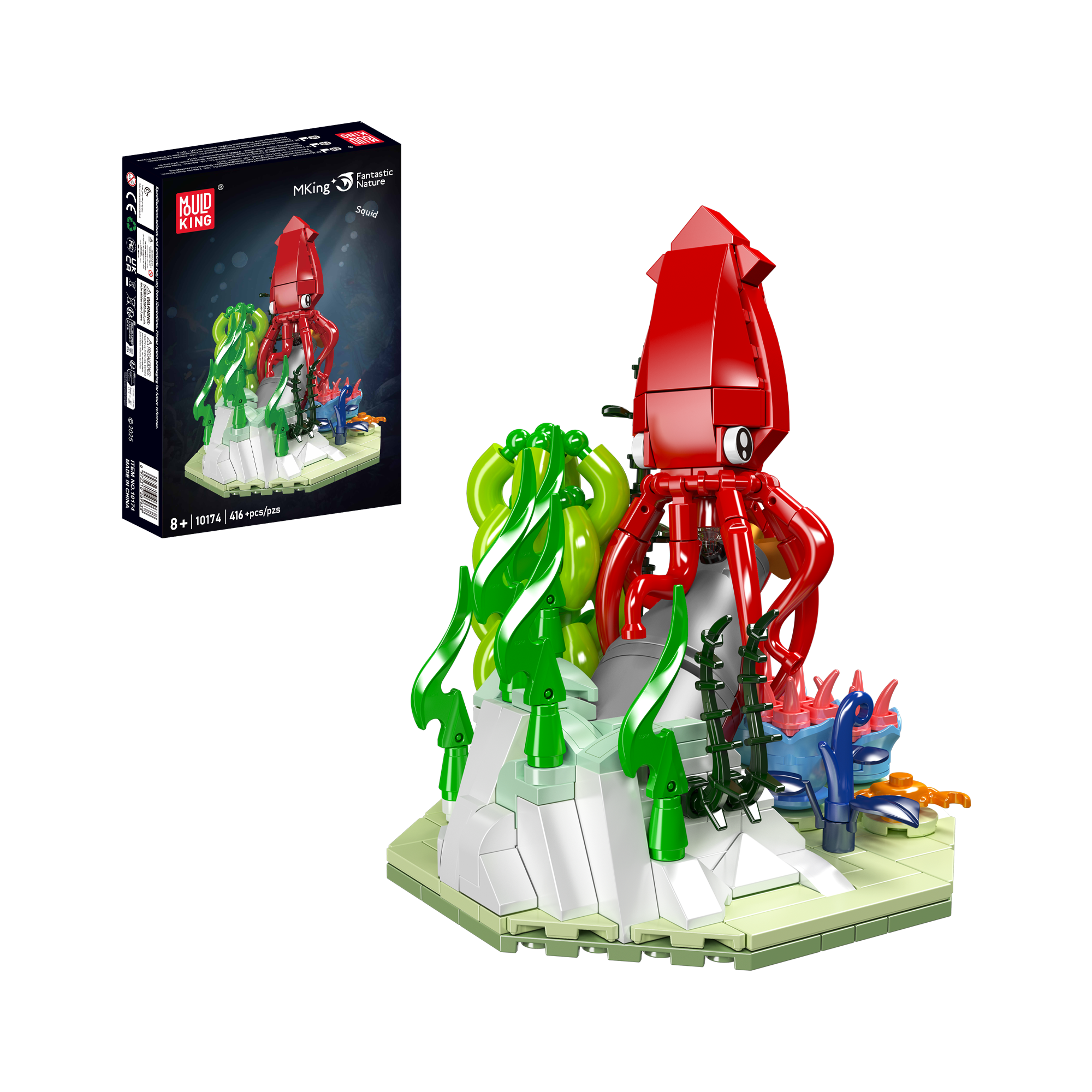 Mould King 10174 Creative Ocean Deep Sea Squid Building Set | 416 Pcs STEM Educational Toy for Kids & Adults | Perfect for Birthday Gifts, Classroom Activities & Home Decoration