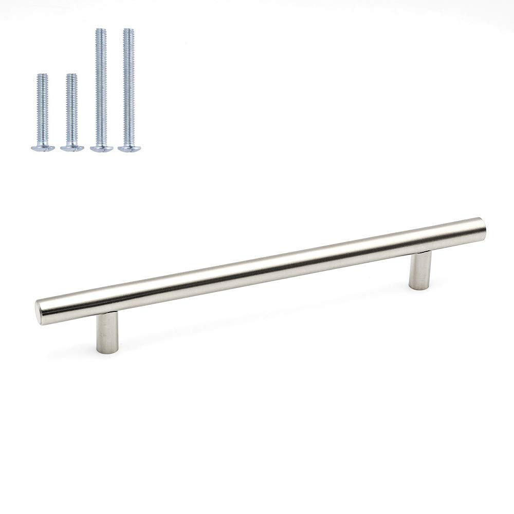 50 Pack Brushed Nickel Cabinet Pulls - HD201SN Modern T-Bar Handles for Kitchen Cabinets, Dressers & Furniture (7-1/2