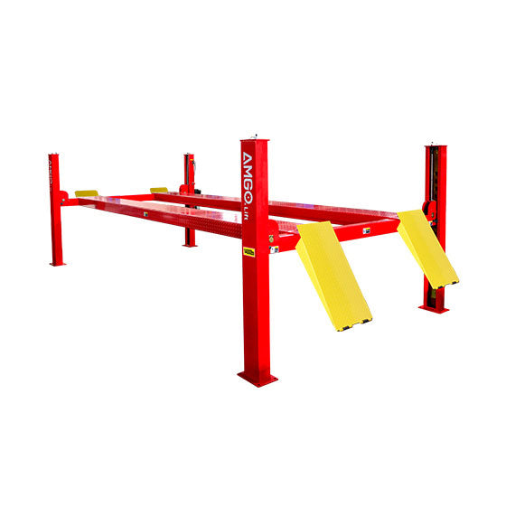 AMGO PRO 14 Four Post Hydraulic Car Lift - Heavy Duty 9000LB Capacity for Auto Repair Shops & Home Garages - Perfect for Vehicle Maintenance, Storage & Detailing